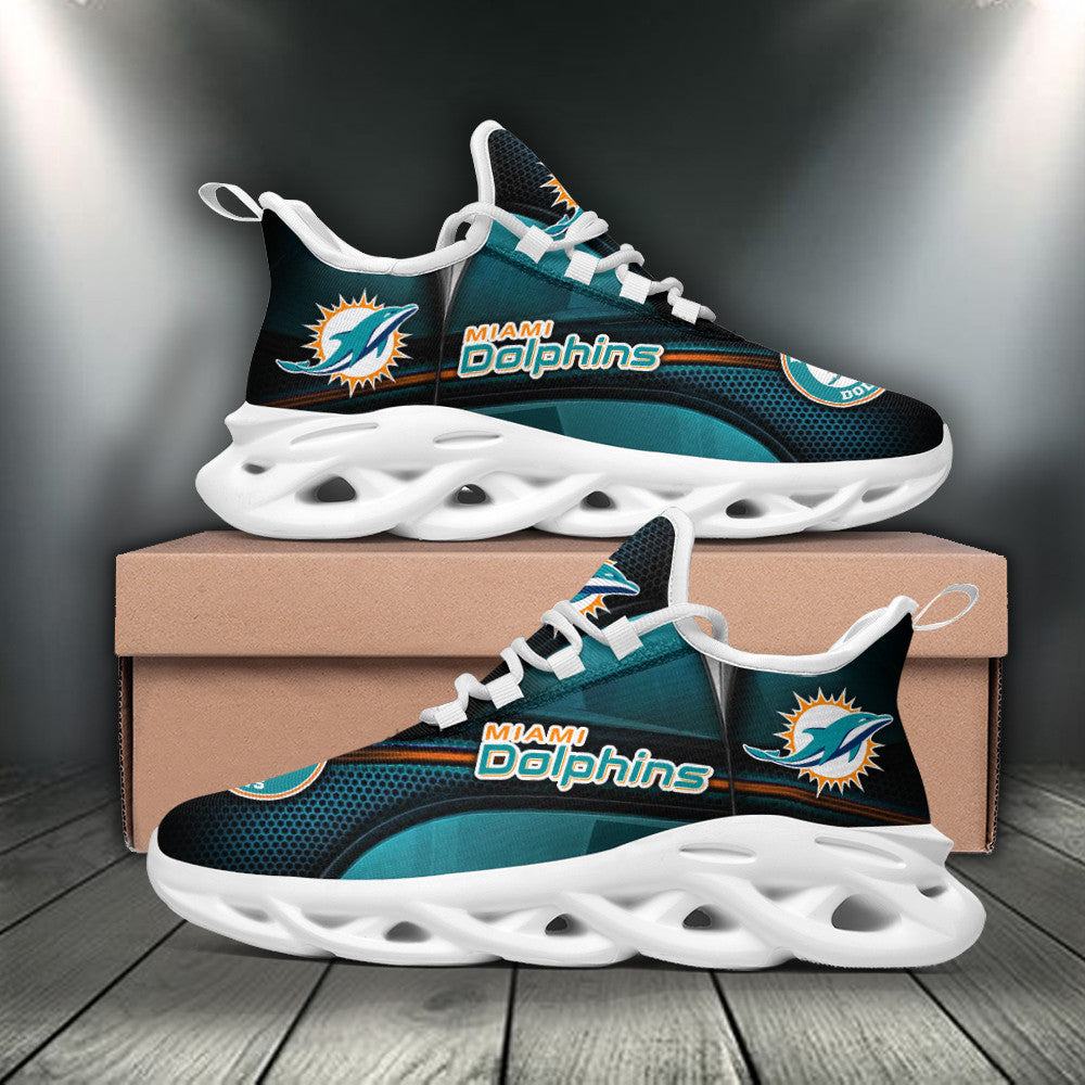 Miami Dolphins NFL Max Soul Shoes Sneakers for Men And Women – NFL Football Fan Shoes, Team Sneakers