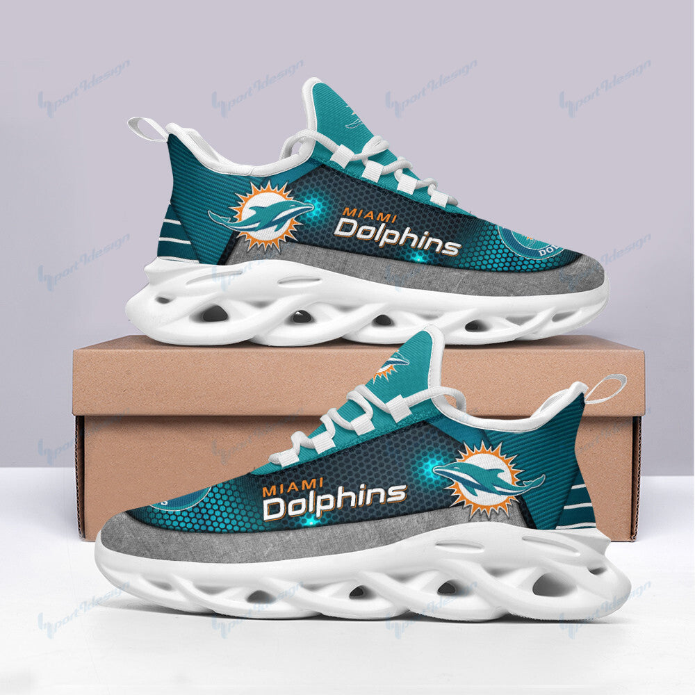 Miami Dolphins NFL Max Soul Shoes Sneakers for Men And Women – NFL Football Fan Shoes, Team Sneakers