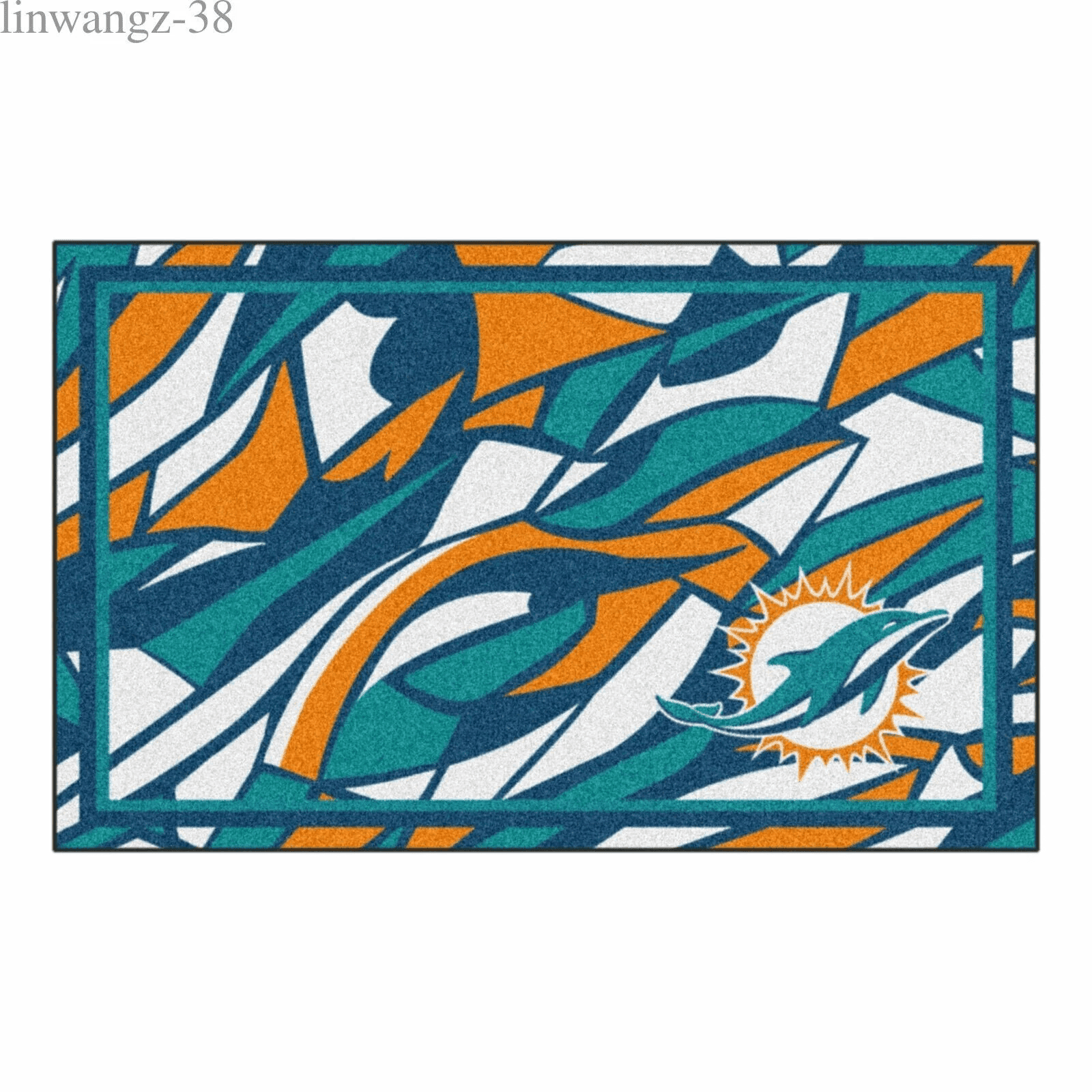 Miami Dolphins Non-slip Rectangle Area Rug – Full Print Carpet For Living Room & Bedroom Home Decor