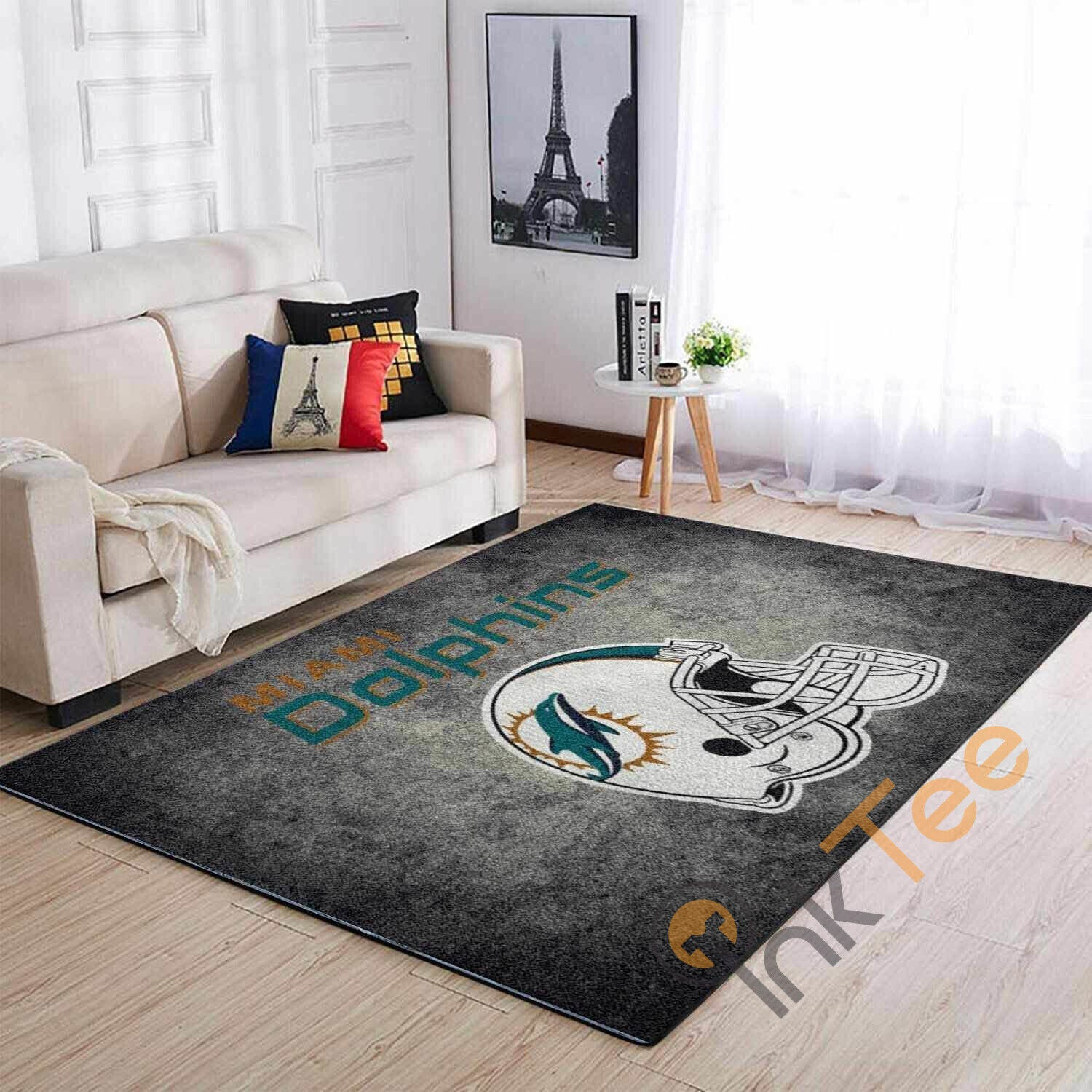 Miami Dolphins Rectangle Area Rug – Full Print Carpet For Living Room & Bedroom Home Decor
