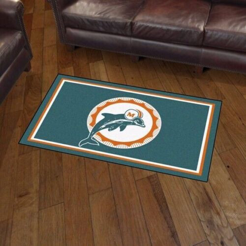 Miami Dolphins Rectangle Area Rug – Full Print Carpet For Living Room & Bedroom Home Decor