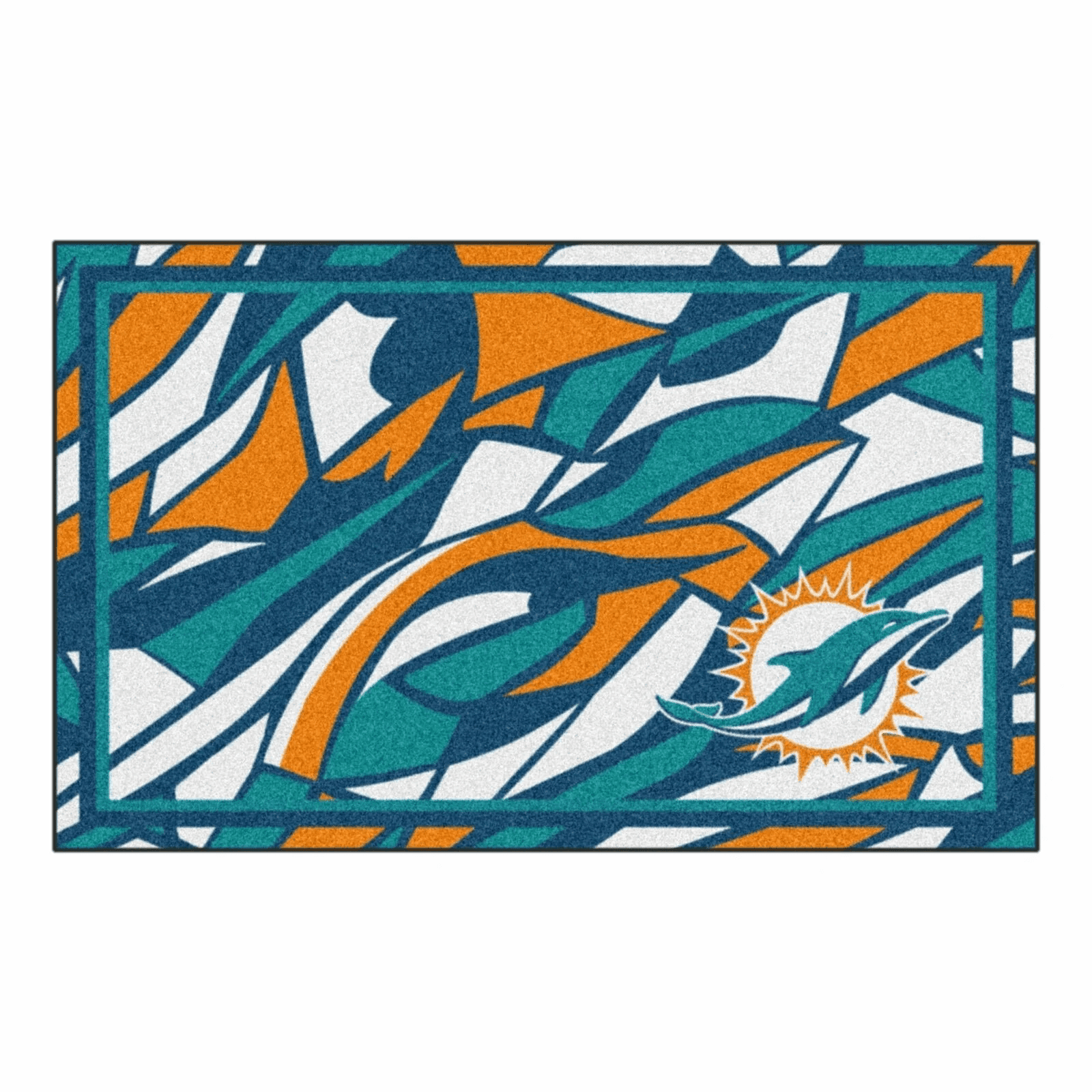 Miami Dolphins Rectangle Area Rug – Full Print Carpet For Living Room & Bedroom Home Decor