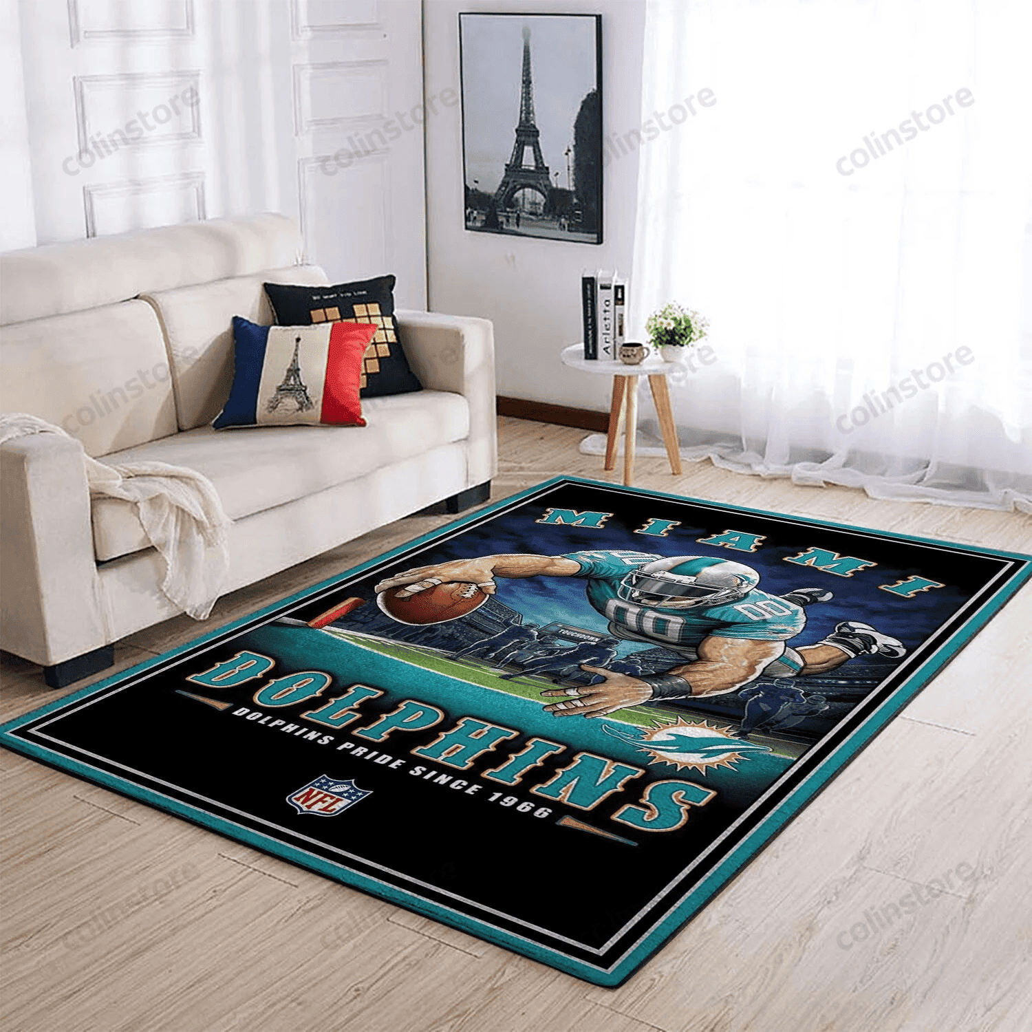 Miami Dolphins Team Pride Nice Gift Rectangle Area Rug – Full Print Carpet For Living Room & Bedroom Home Decor