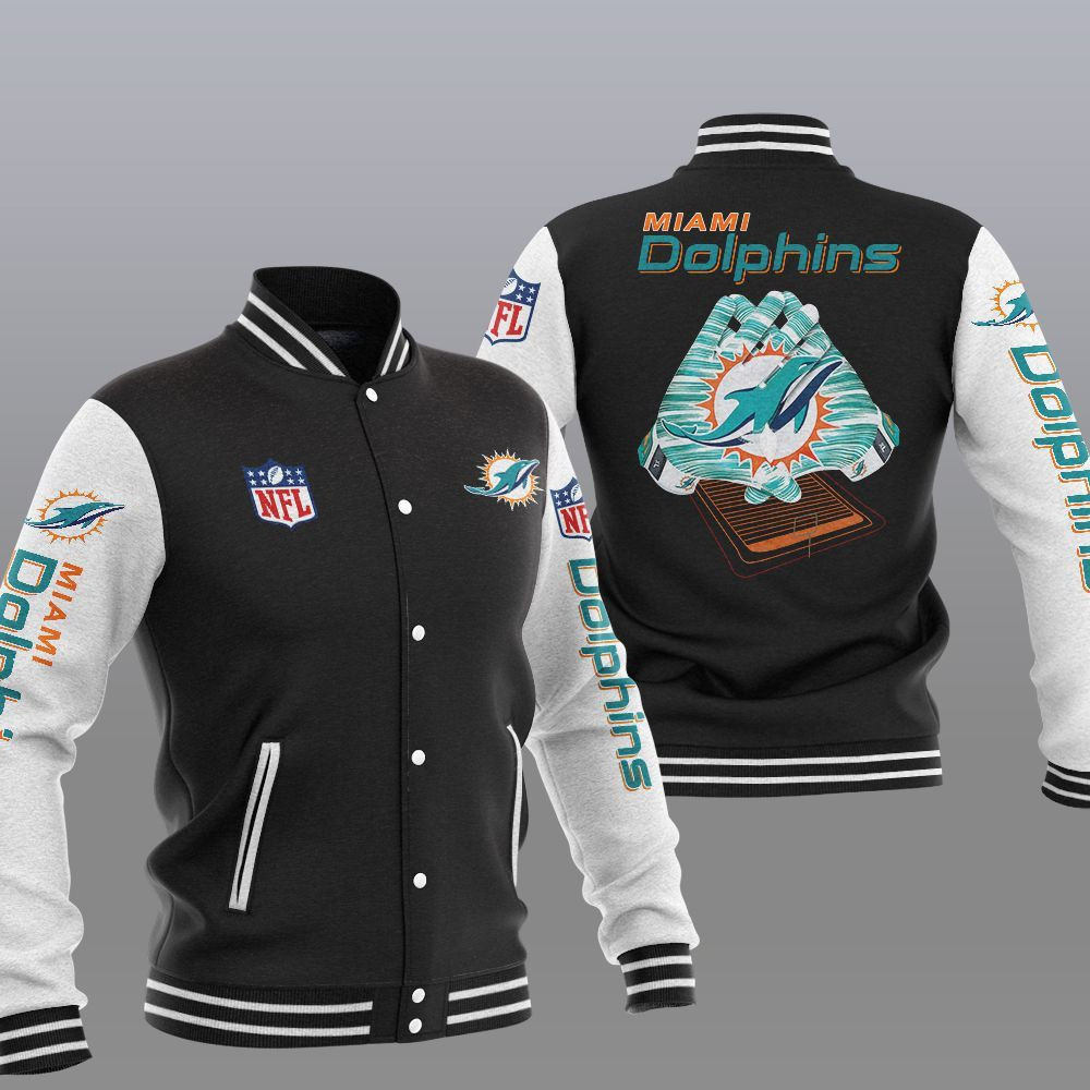 Miami Dolphins Varsity Baseball Jacket for Men & Women | NFL Team Fan Gift