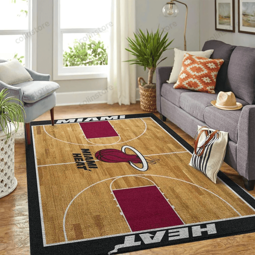 Miami Heat 3D Rectangle Area Rug – Full Print Carpet For Living Room & Bedroom Home Decor