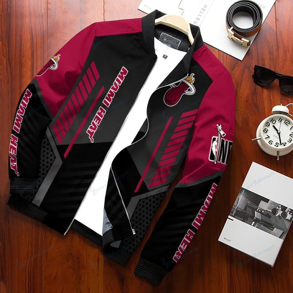 Miami Heat Bomber Jacket | NBA Team Jacket for Men & Women | Basketball Fan Gift