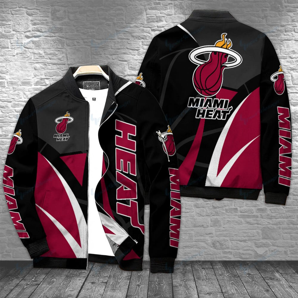 Miami Heat Bomber Jacket | NBA Team Jacket for Men & Women | Basketball Fan Gift