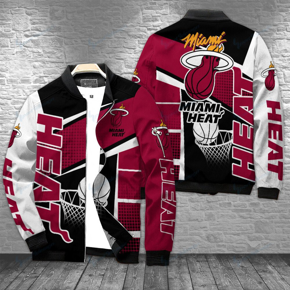 Miami Heat Bomber Jacket | NBA Team Jacket for Men & Women | Basketball Fan Gift