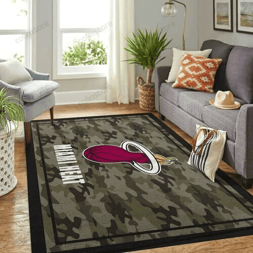 Miami Heat Camouflage 3D Rectangle Area Rug – Full Print Carpet For Living Room & Bedroom Home Decor