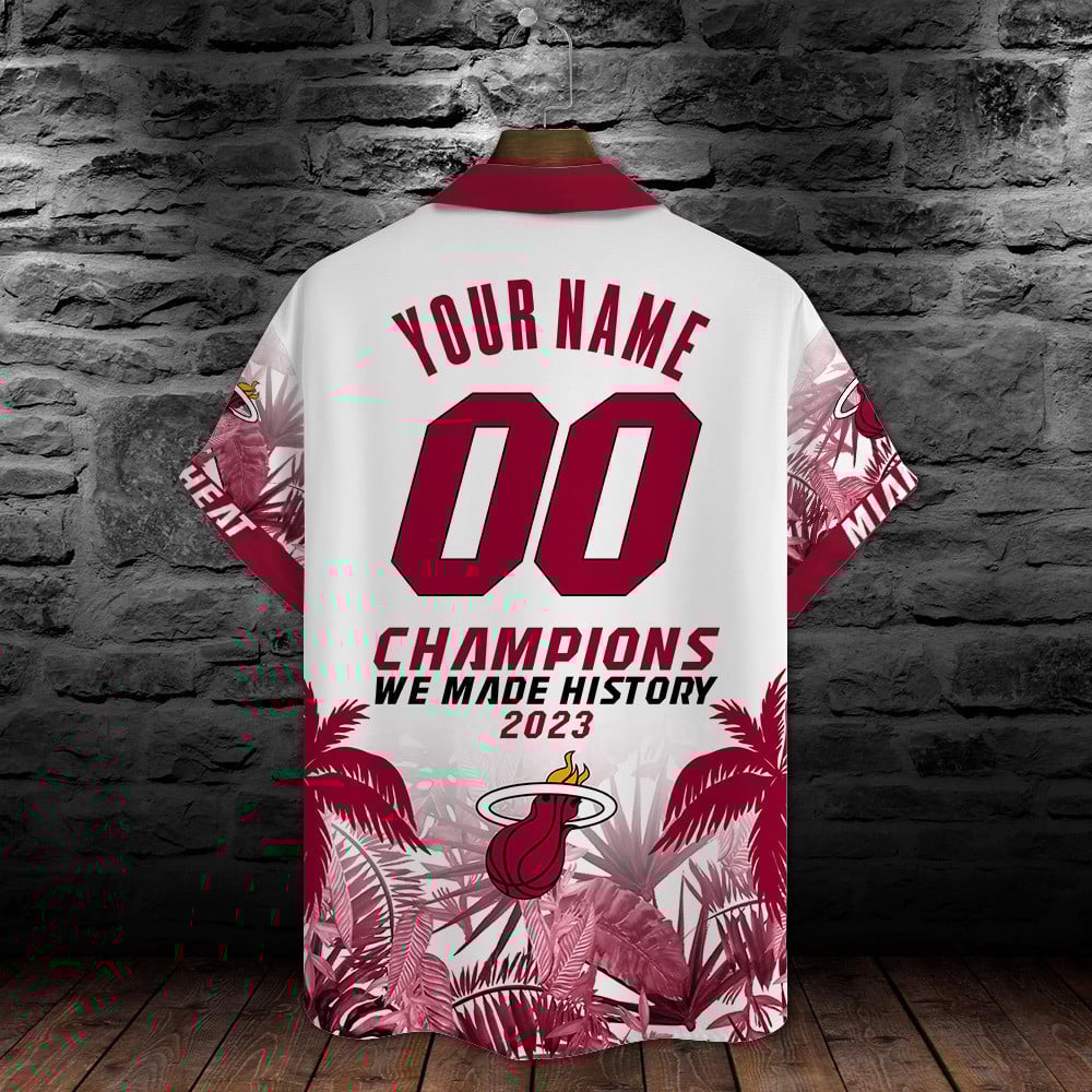 Miami Heat Champions Graffiti Aloha Hawaiian Shirt for Men & Women - Image 3