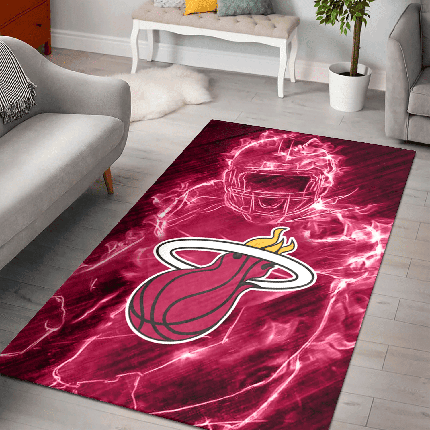 Miami Heat Legend 3D Full Print Rectangle Area Rug – Full Print Carpet For Living Room & Bedroom Home Decor