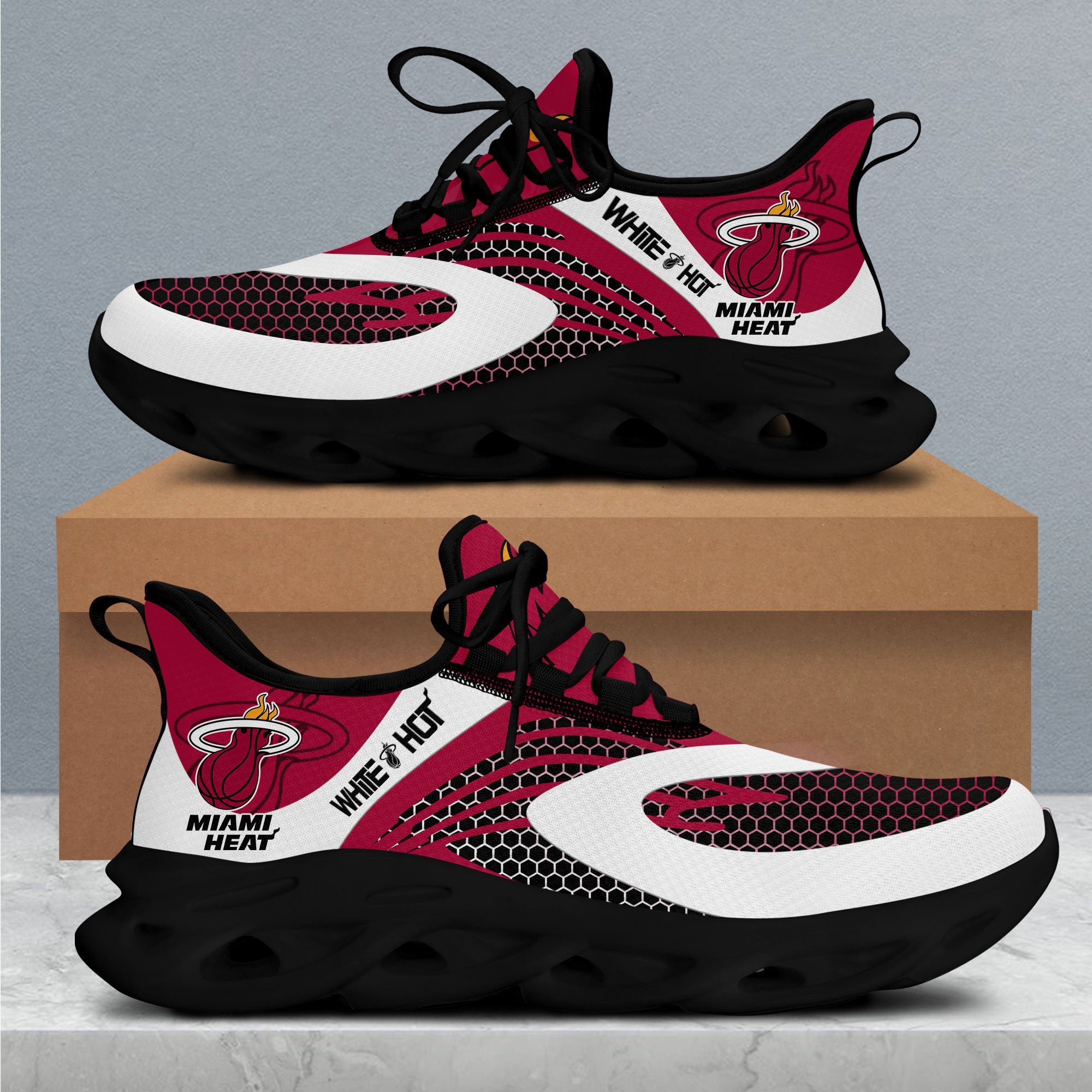 Miami Heat Max Soul Shoes Sneakers for Men And Women – NBA Basketball Fan Shoes, Team Sneakers