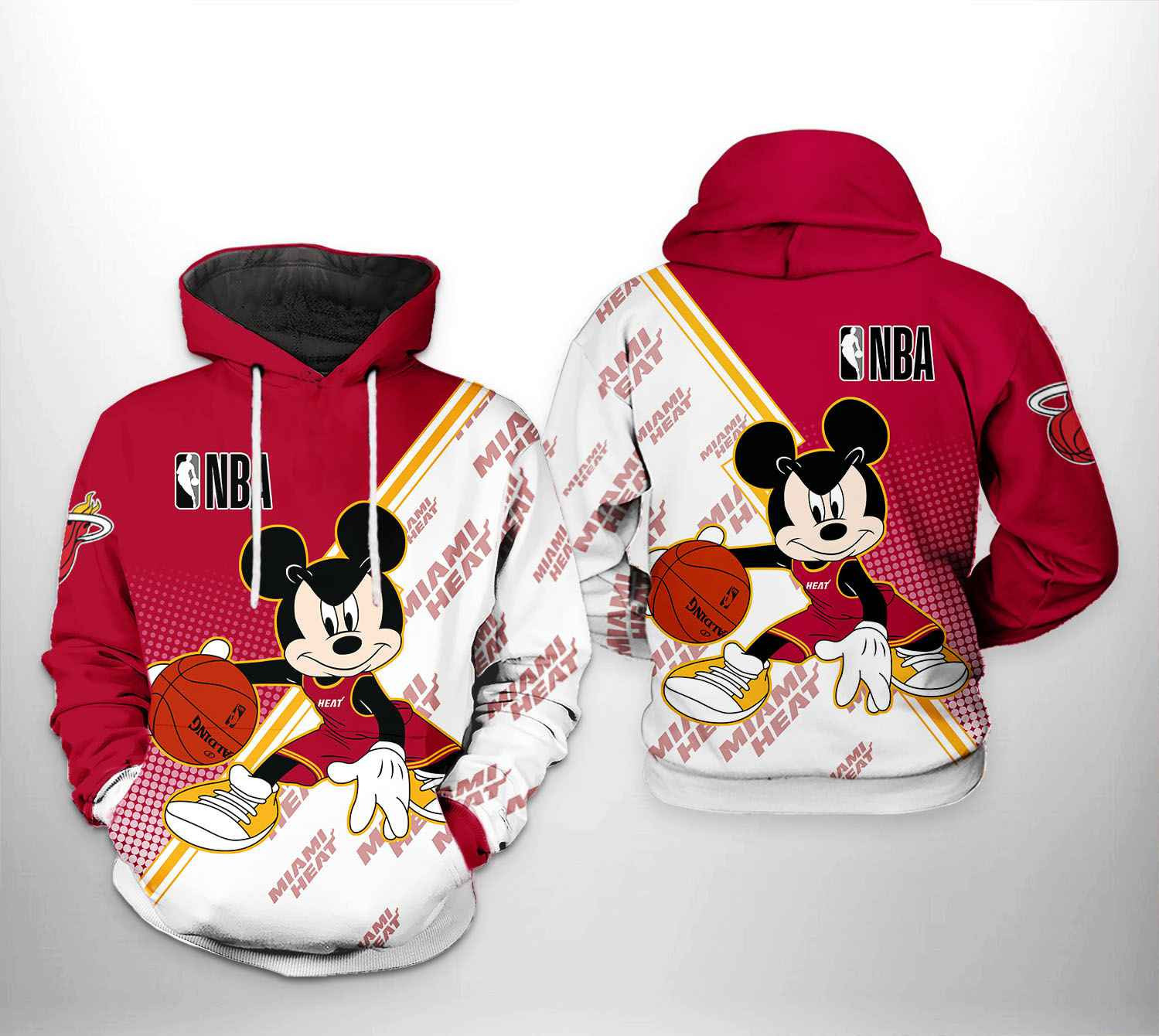 Miami Heat NBA Mickey 3D All Over Print Hoodie & Zip Hoodie