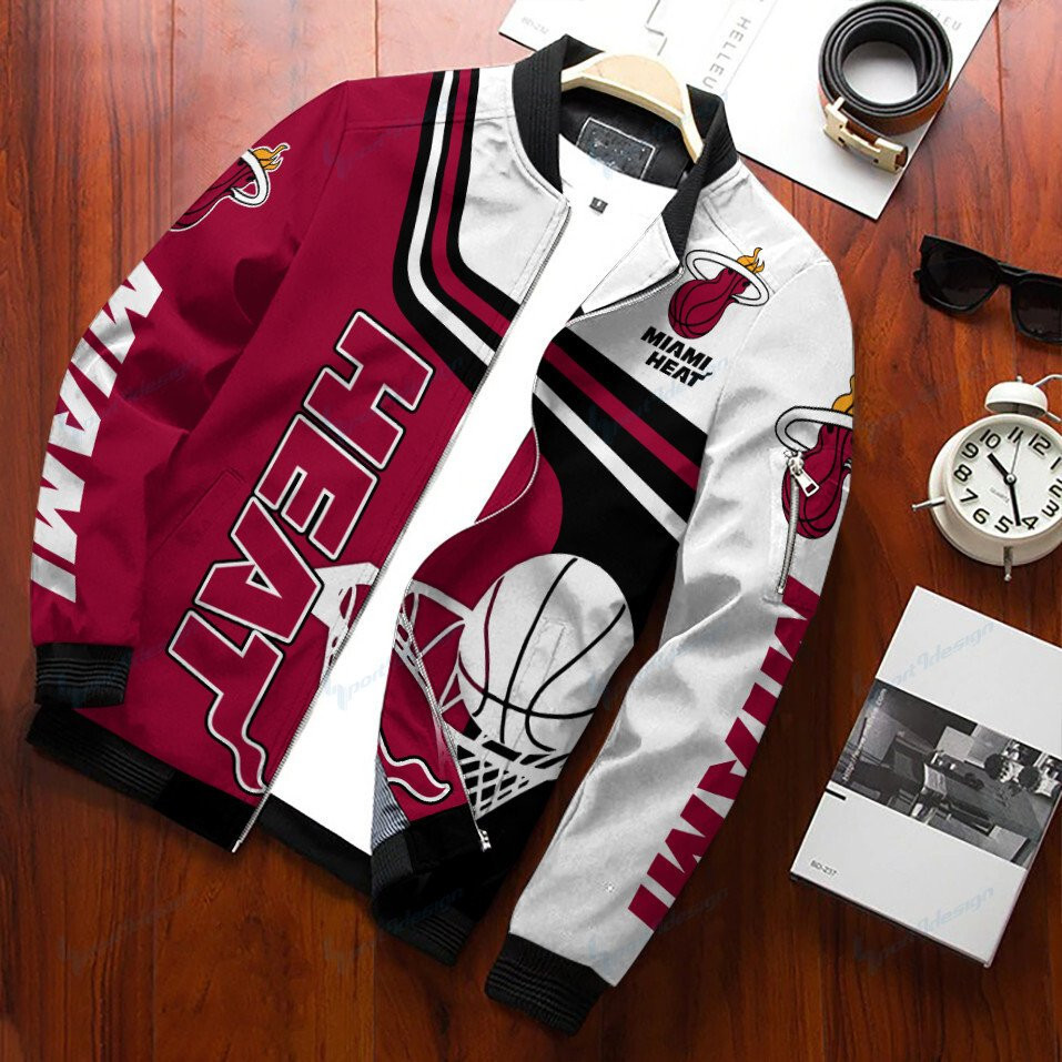 Miami Heat Personalized Bomber Jacket | NBA Team Jacket for Men & Women | Basketball Fan Gift