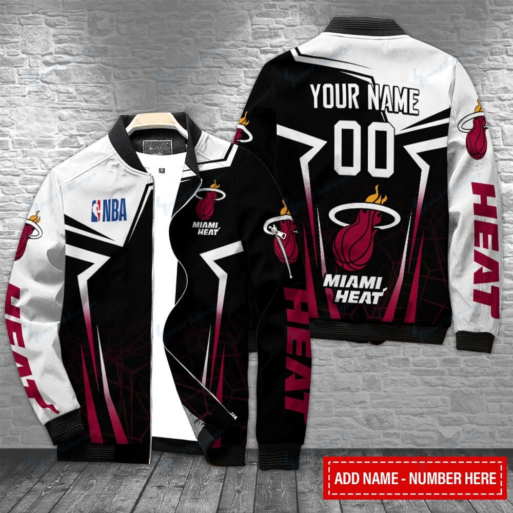 Miami Heat Personalized Bomber Jacket | NBA Team Jacket for Men & Women | Basketball Fan Gift