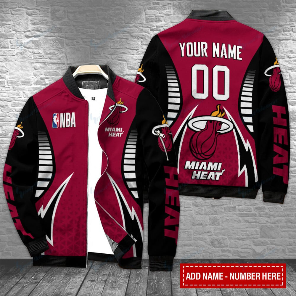 Miami Heat Personalized Bomber Jacket | NBA Team Jacket for Men & Women | Basketball Fan Gift