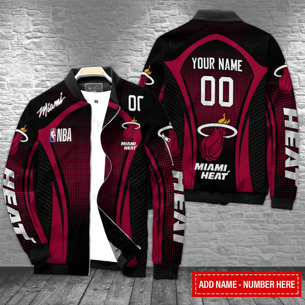 Miami Heat Personalized Bomber Jacket | NBA Team Jacket for Men & Women | Basketball Fan Gift