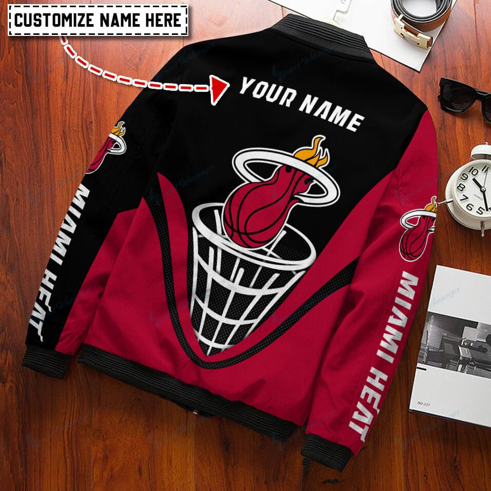 Miami Heat Personalized Bomber Jacket | NBA Team Jacket for Men & Women | Basketball Fan Gift