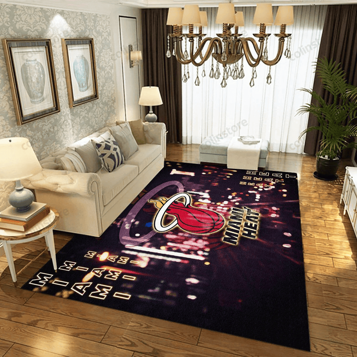 Miami Heat Rectangle Area Rug – Full Print Carpet For Living Room & Bedroom Home Decor