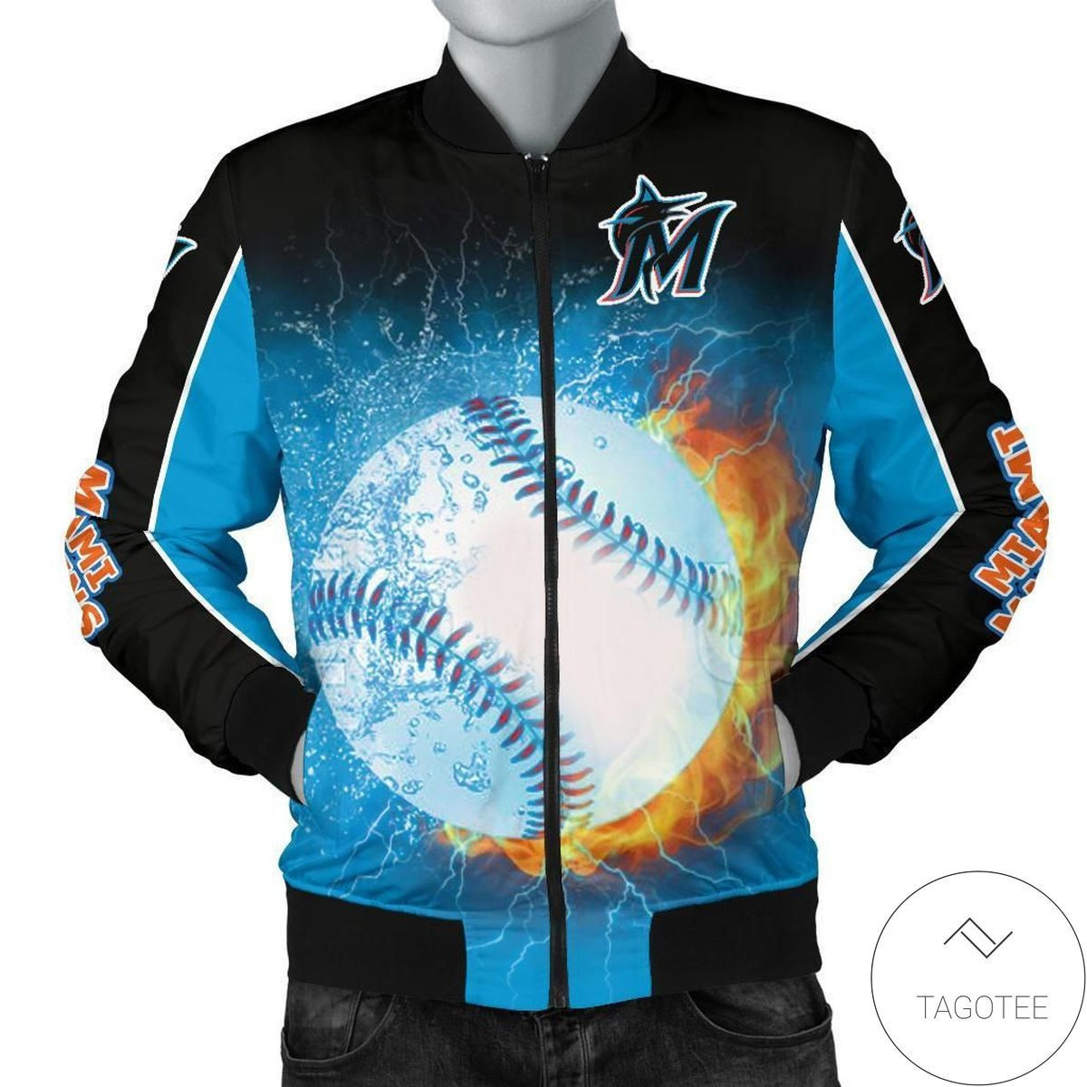 Miami Marlins Bomber Jacket | MLB Team Jacket for Men & Women | Baseball Fan Gift