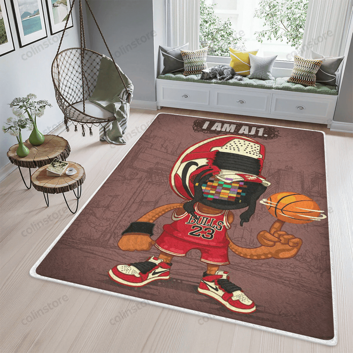 Michael Jordan 23 Chicago Bulls Sneaker 3D Rectangle Area Rug – Full Print Carpet For Living Room & Bedroom Home Decor