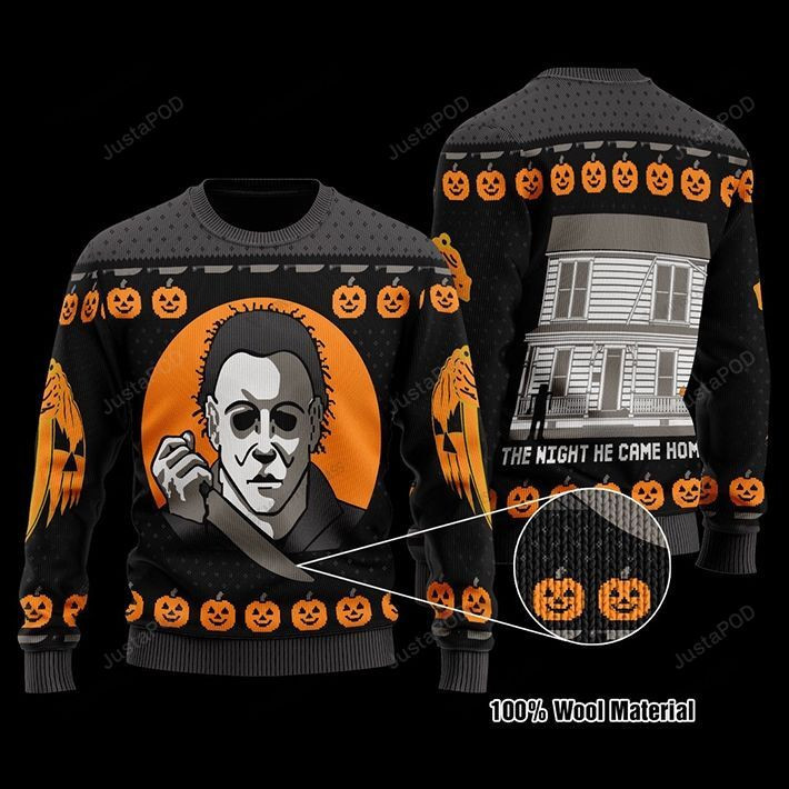 Michael Myers Halloween Pumpkin For Unisex Ugly Christmas Sweater,