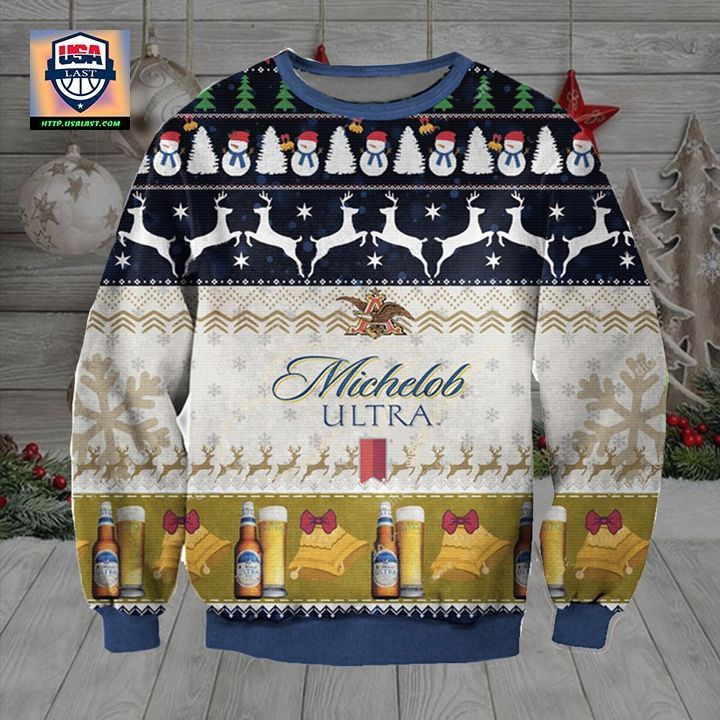 Michelob Ultra Beer Ugly Christmas Sweater