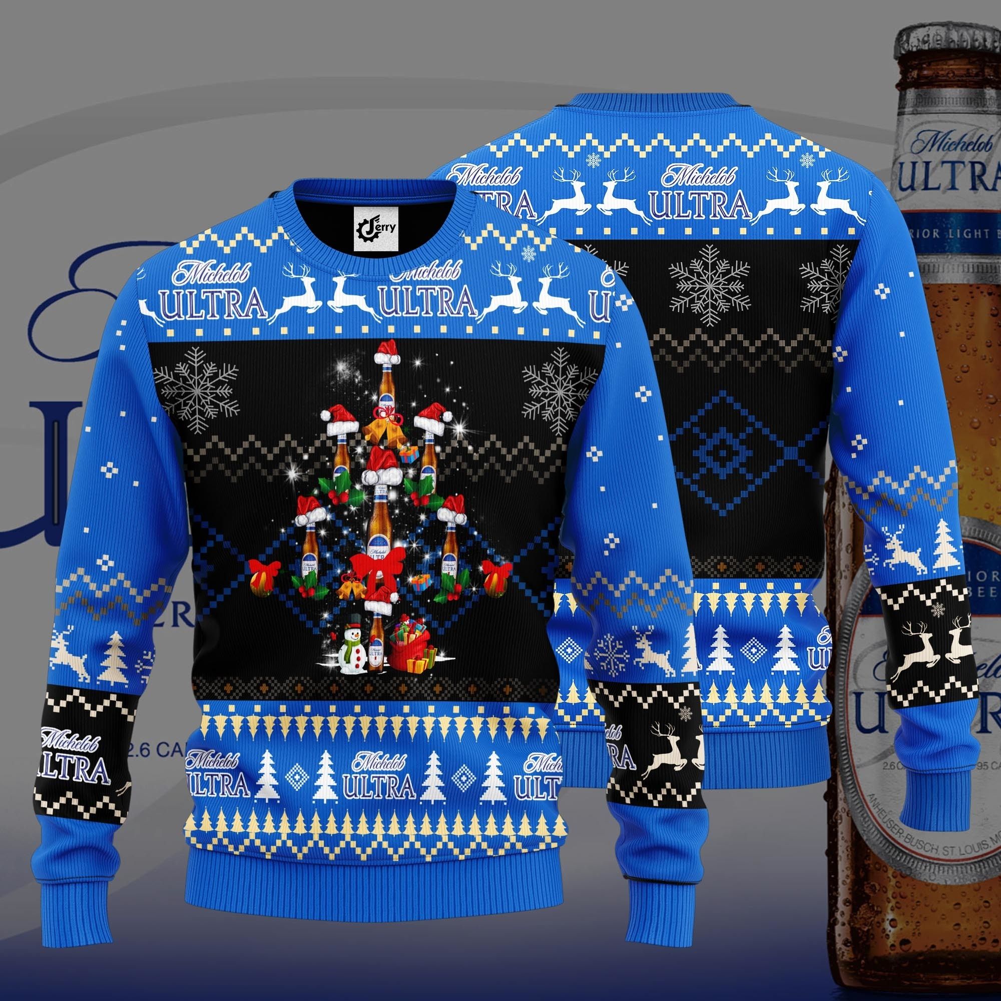 Michelob Ultra Christmas Tree Ugly Christmas Sweater