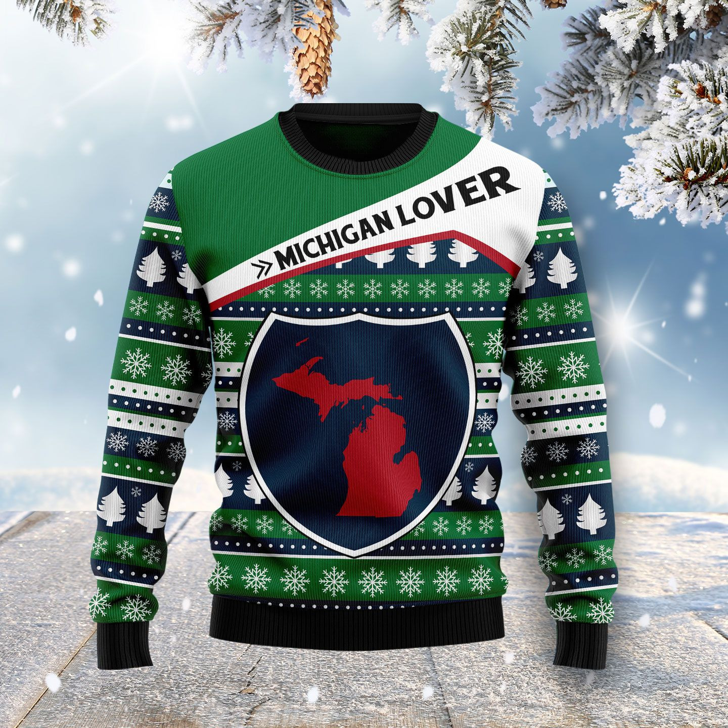 Michigan Lover Ugly Christmas Sweater, Perfect Holiday Gift