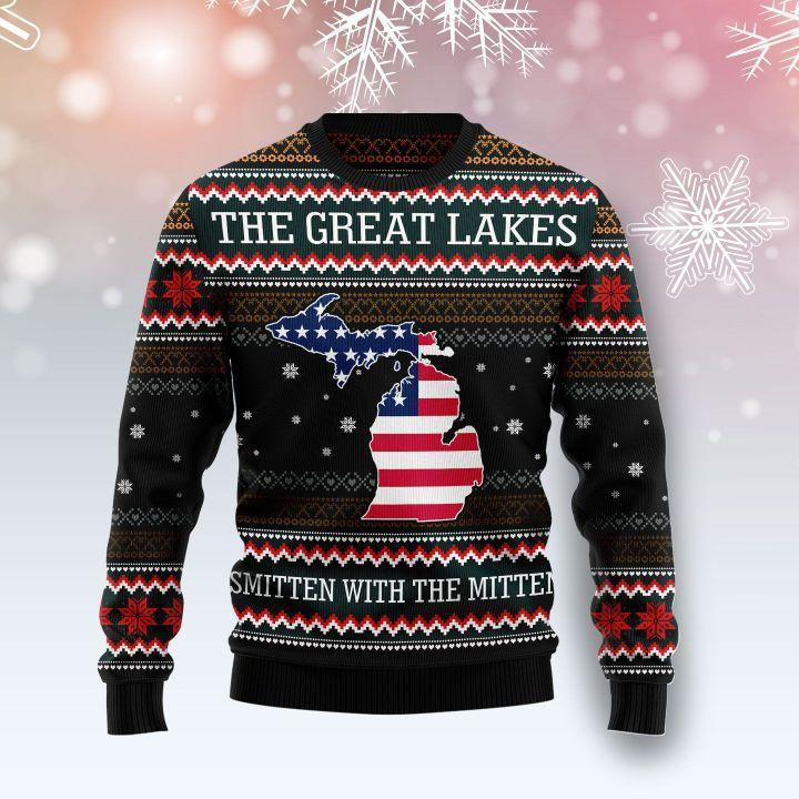 Michigan Smitten With The Mitten Ugly Christmas Sweater, Perfect Holiday Gift