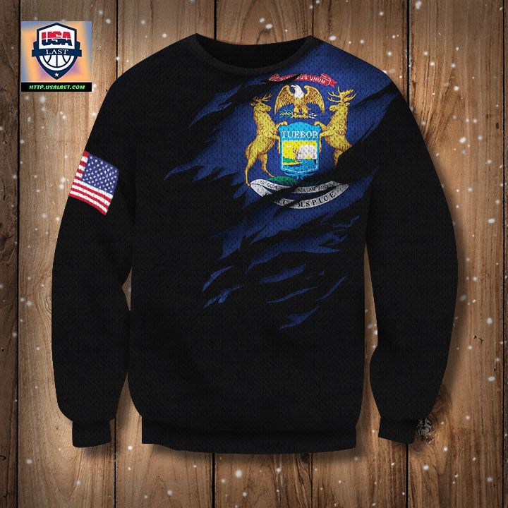 Michigan State Flag Us Flag Logo Sweater United Stated State Flag Pride Michigan Gift