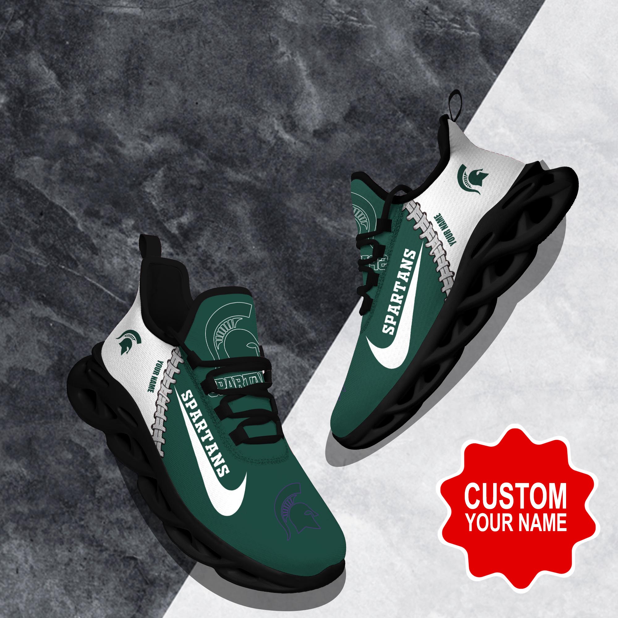 Michigan State Spartans Max Soul Shoes Sneakers for Men And Women – NCAA Fan Shoes, Team Sneakers