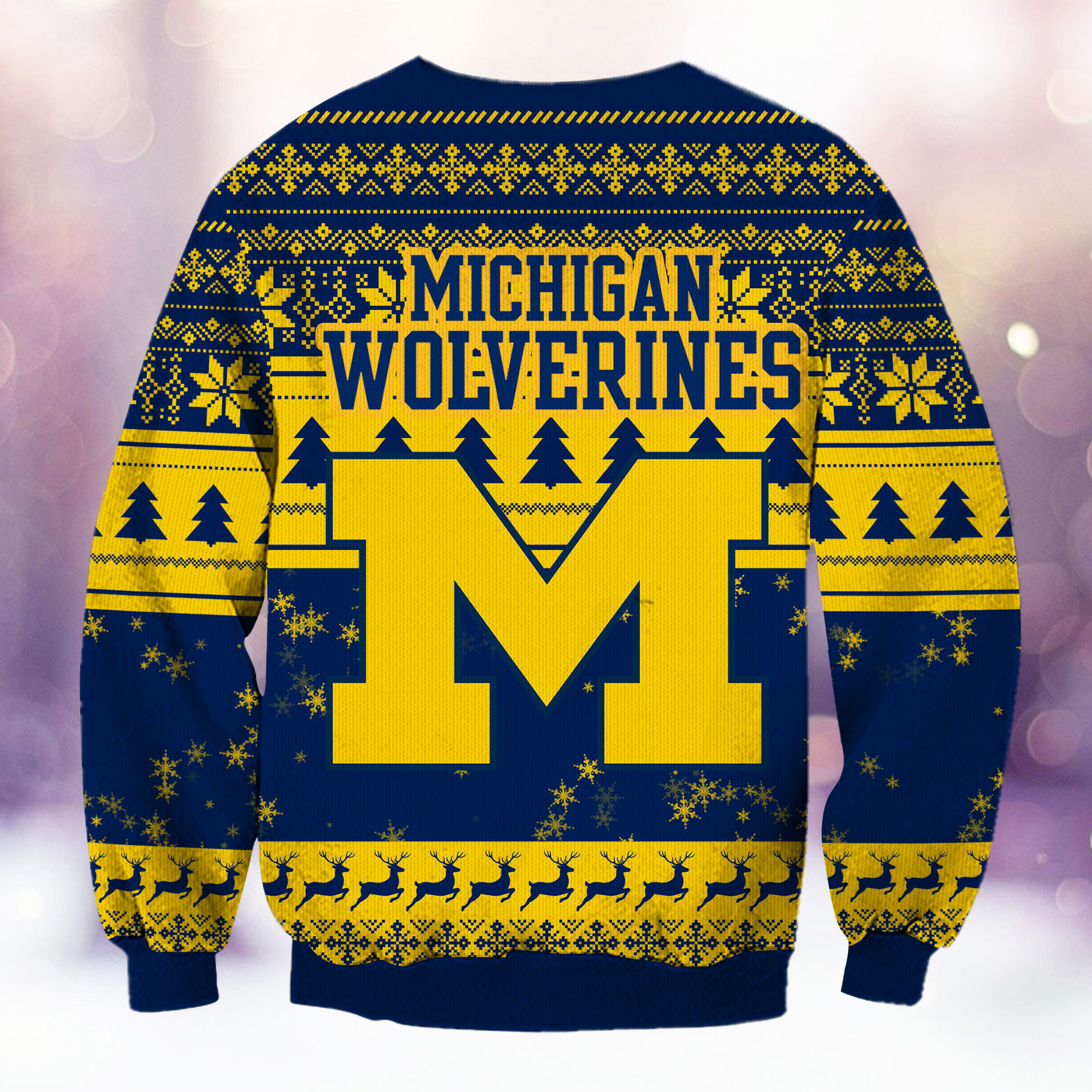 Michigan Wolverines Grinch Ugly Christmas Sweater - Image 3