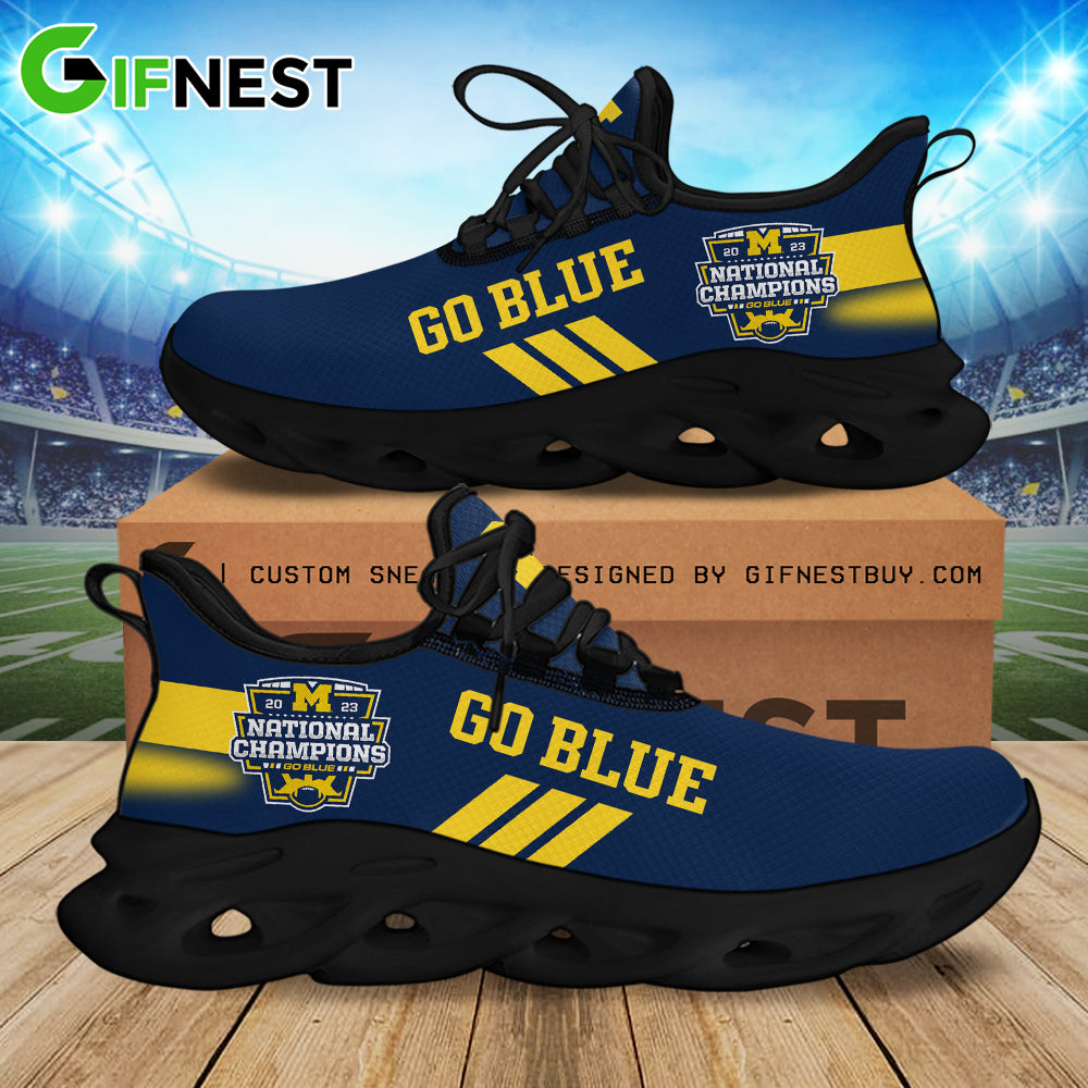 Michigan Wolverines Max Soul Shoes Sneakers for Men And Women – NCAA Fan Shoes, Team Sneakers