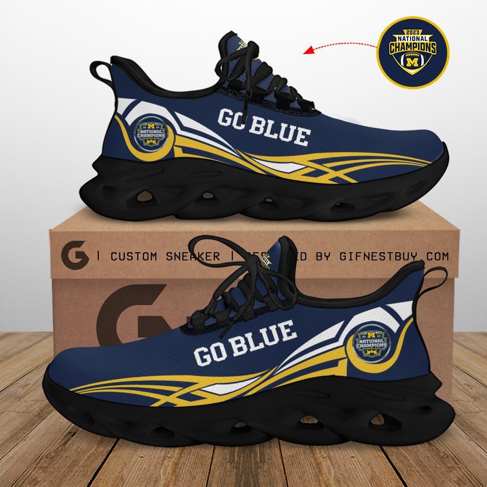 Michigan Wolverines Max Soul Shoes Sneakers for Men And Women – NCAA Fan Shoes, Team Sneakers