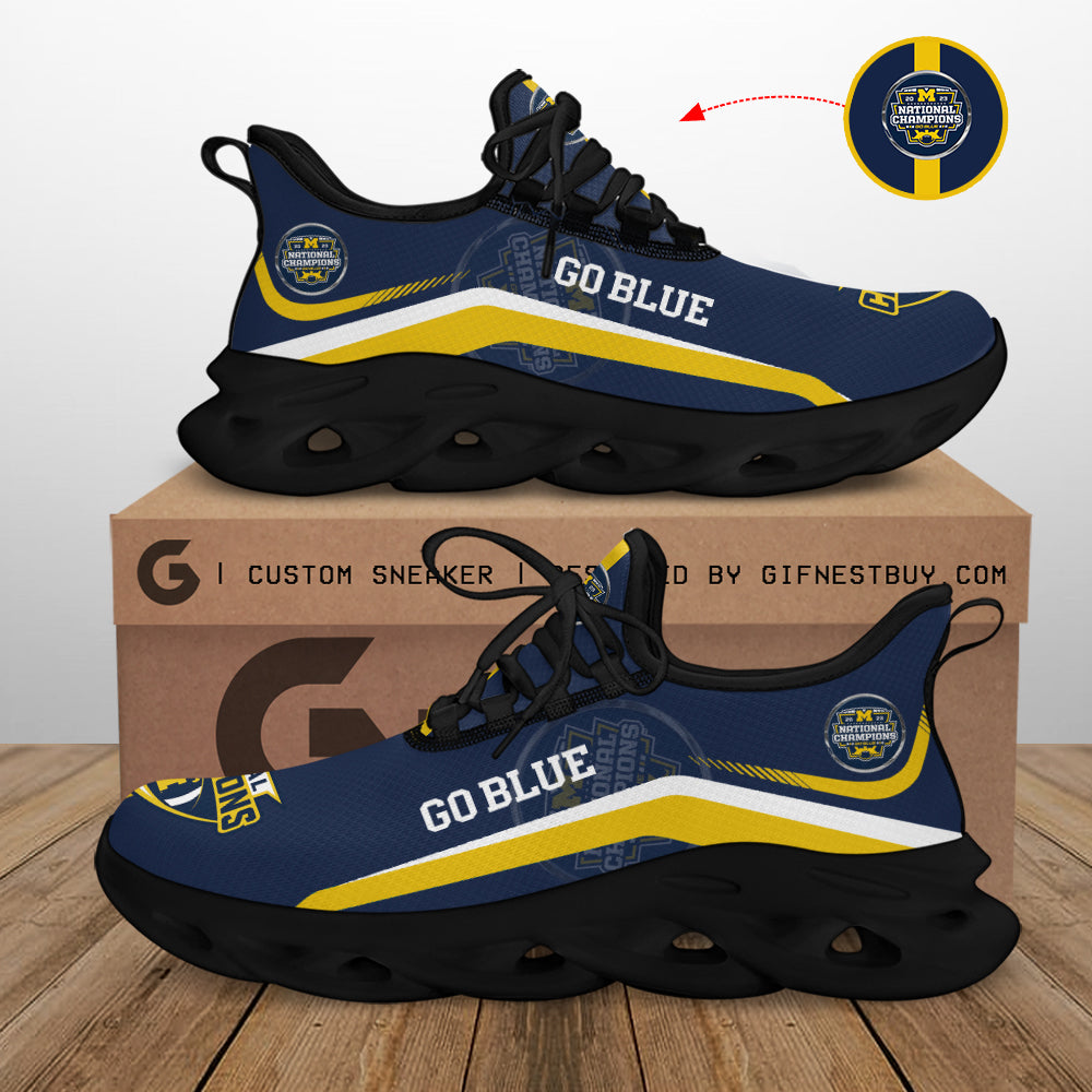 Michigan Wolverines Max Soul Shoes Sneakers for Men And Women – NCAA Fan Shoes, Team Sneakers