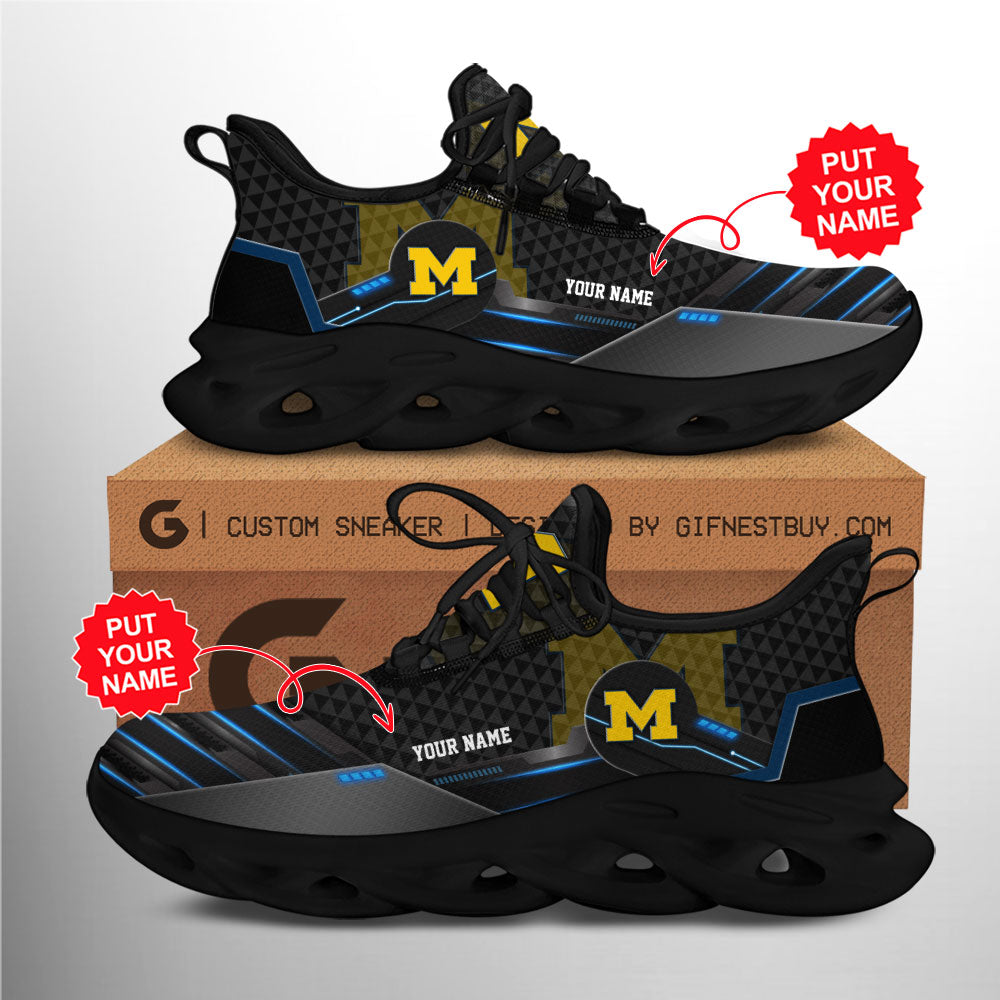 Michigan Wolverines Max Soul Shoes Sneakers for Men And Women – NCAA Fan Shoes, Team Sneakers