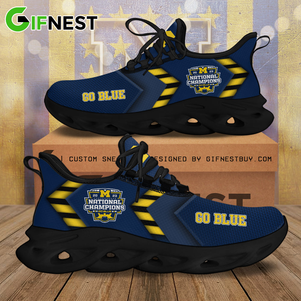 Michigan Wolverines Max Soul Shoes Sneakers for Men And Women – NCAA Fan Shoes, Team Sneakers