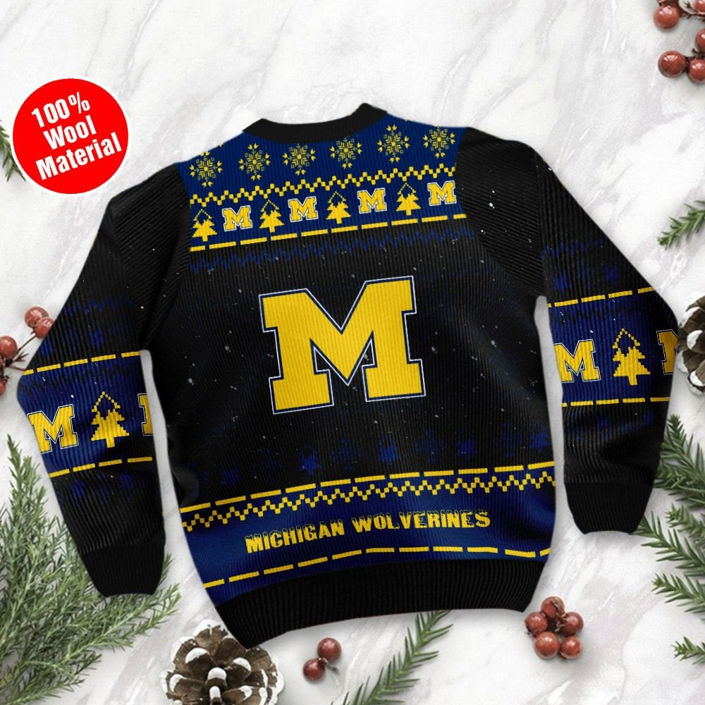 Michigan Wolverines Snoopy Dabbing Holiday Party Ugly Christmas Sweater Perfect Holiday Gift - Image 3