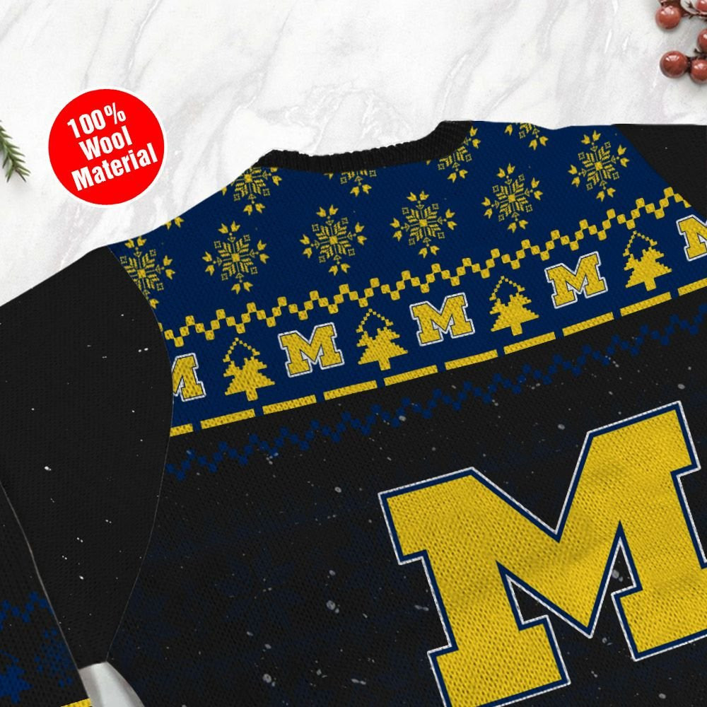 Michigan Wolverines Snoopy Dabbing Holiday Party Ugly Christmas Sweater Perfect Holiday Gift - Image 5