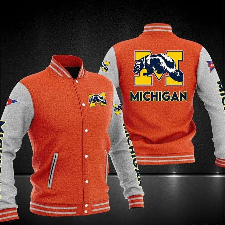 Michigan Wolverines Varsity Baseball Jacket for Men & Women | NCAA Team Fan Gift