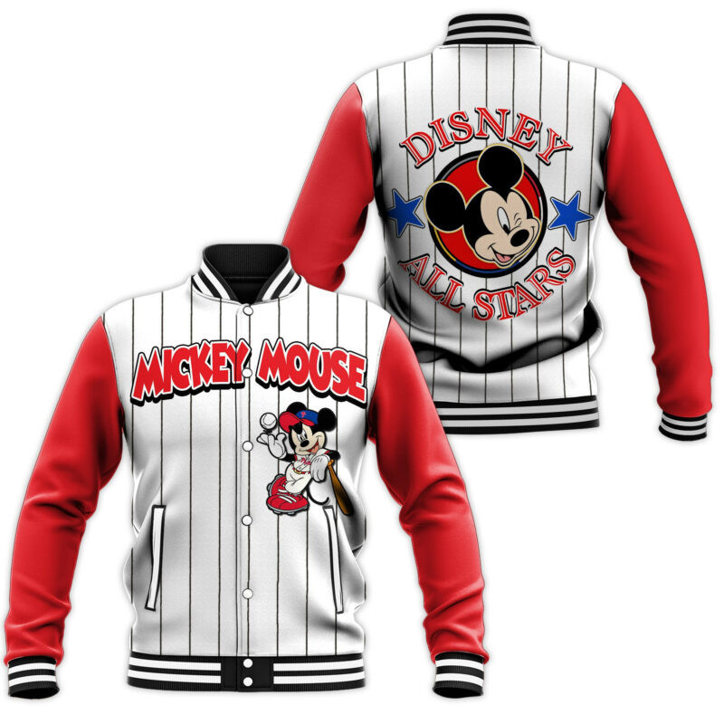 Mickey All Star Fashion Baseball Jacket for Men & Women | Cartoon Fan Gift