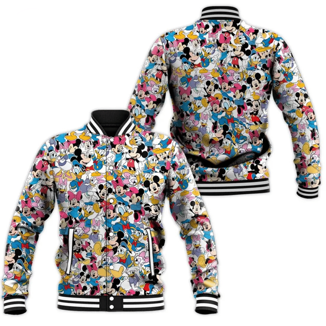 Mickey And Friends Disney Varsity Cartoon Baseball Jacket for Men & Women | Cartoon Fan Gift