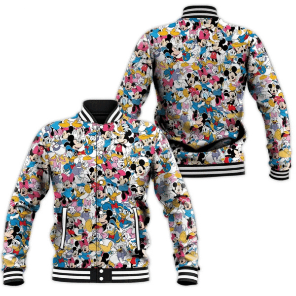 Mickey And Friends Disney Varsity Cartoon Baseball Jacket for Men & Women | Cartoon Fan Gift
