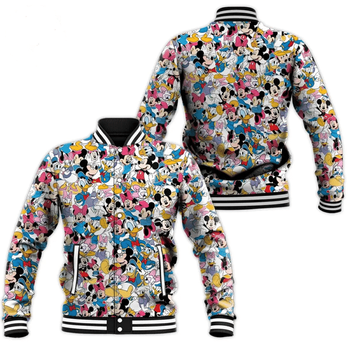 Mickey and Friends Fashion Baseball Jacket for Men & Women | Cartoon Fan Gift