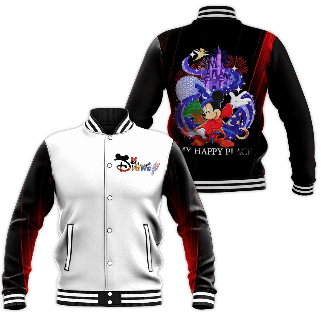 Mickey Fantasia Love Disney Baseball Jacket for Men & Women | Cartoon Fan Gift