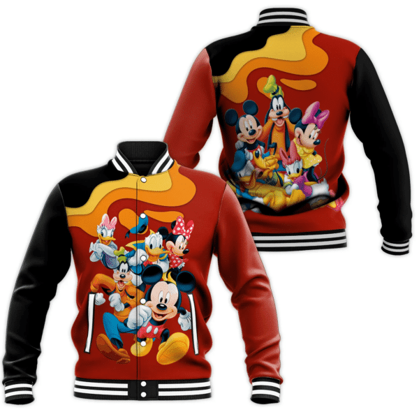 Mickey Mouse And Friends Comics Cartoon Baseball Jacket for Men & Women | Cartoon Fan Gift