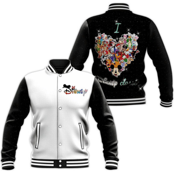 Mickey Mouse Classic All Character Disney Cartoon Baseball Jacket for Men & Women | Cartoon Fan Gift