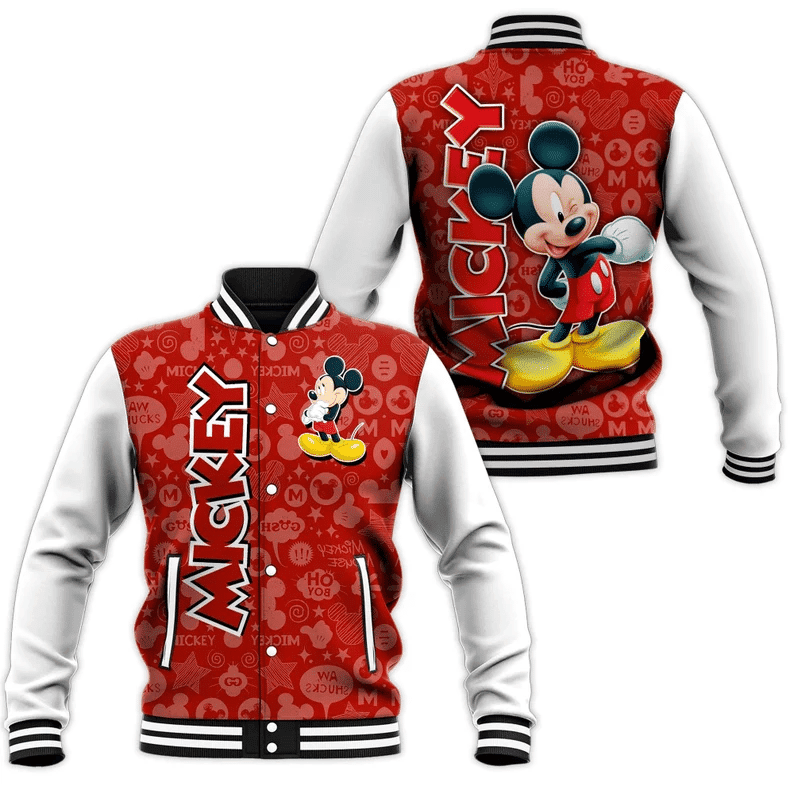 Mickey Mouse Disney Baseball Jacket for Men & Women | Cartoon Fan Gift