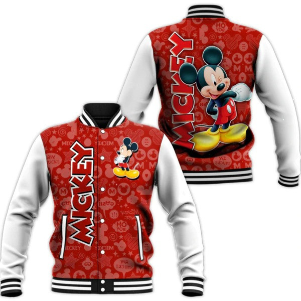 Mickey Mouse Disney Cartoon Baseball Jacket for Men & Women | Cartoon Fan Gift